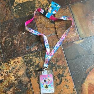 Disney Minnie Mouse Kids Lanyard - Pink and Blue